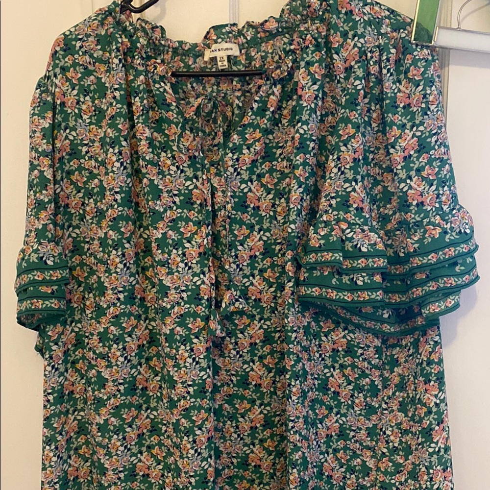 Green Floral Women's Top